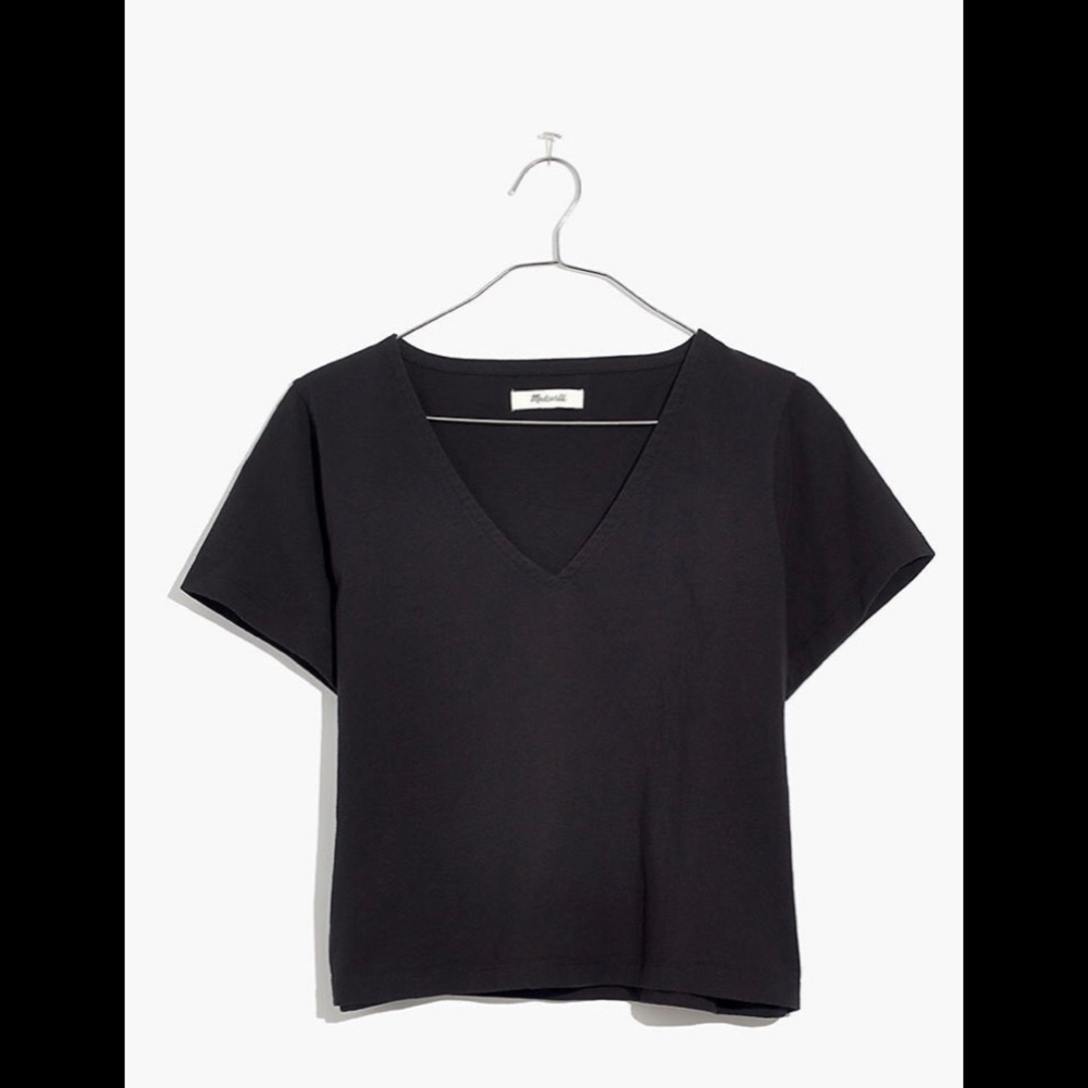 Both black and white Madewell V-Neck boxy top